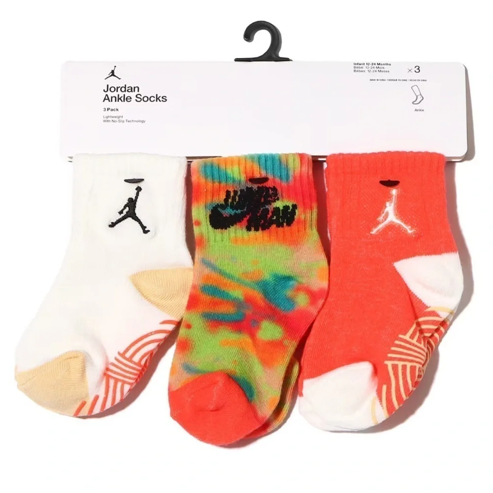 NWT Jordan MVP Newborn Ankle Gripper Socks Pack of Three